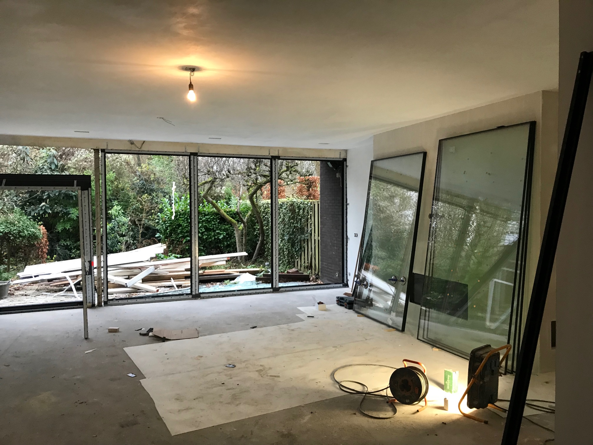 Living room with glass façade